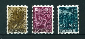 Liechtenstein 1960 Trees and Bushes full set of stamps. Used. Sg 401-403