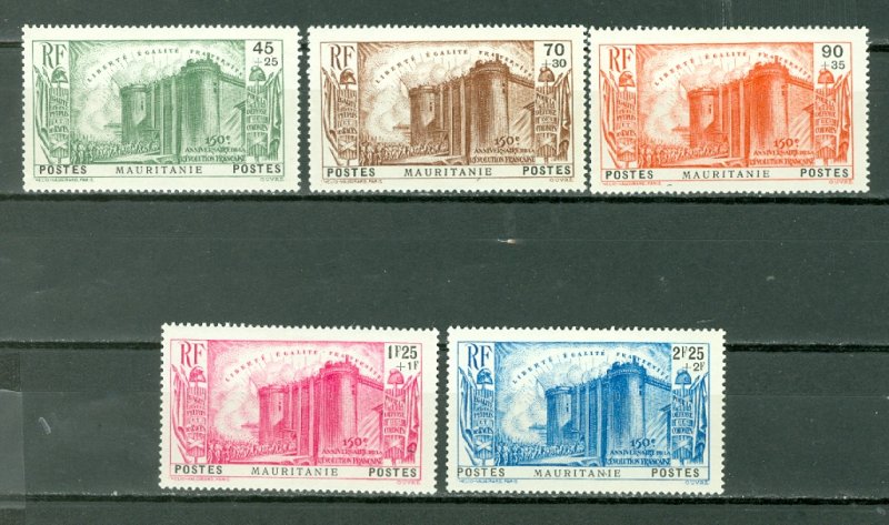 MAURITANIA FRENCH REVOLUTION #B4-8...SET...MINT...$48.00