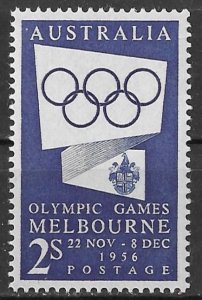 Australia 2/- Melbourne 1956 Olympics issue of 1954, Scott 277 MNH