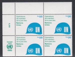United Nations - Geneva # 92, Inscription Blocks of Four, NH, 1/3 Cat.