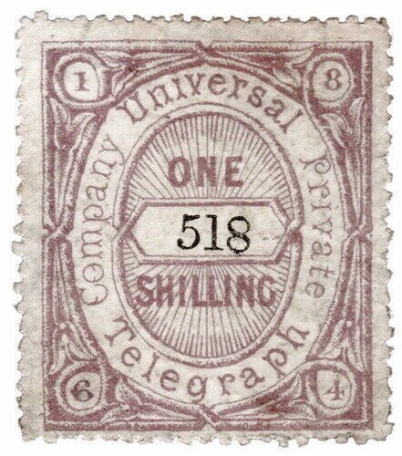 (I.B) Universal Telegraph Company : 1/- Lilac (black control)