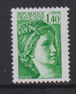 France  #1755  MNH  1981   Sabine  1.40fr green