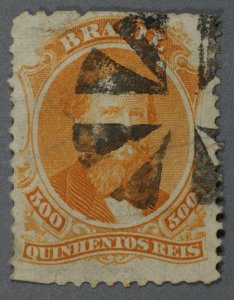 Brazil #60 Used VG Good Color Fancy Geometric Cancel Paper Slightly Soiled