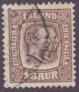 Iceland # 78, King Christian IX & Frederik VIII Third Cat