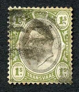 Transvaal SG251 1/- Black and Sage-green Cat 28 pounds