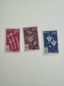 Stamps French Morocco Scott #285-7 h