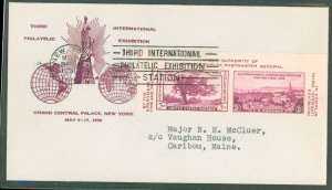 US 778a-b 1936 3c pair of Tipex imperf stamps, Connecticut & California International Expo., on an addressed FDC and Bronesky Ca