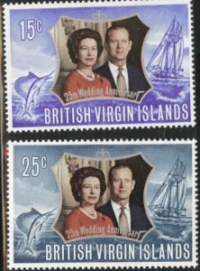 Virgin Islands  Scott 241-2 1972 Silver Wedding set MNH**