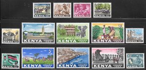 Kenya Scott 1-14 MNHOG - 1963 Culture and Places Issue - SCV $24.40