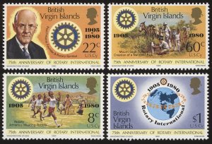 BRITISH VIRGIN ISLANDS Sc 381-84 VF/MNH - 1980 Rotary Int'l Anniv. Issue