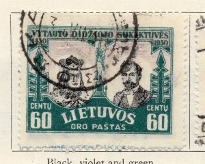 Lithuania 1930 Air Stamp Early Issue Fine Used 60c. 055532