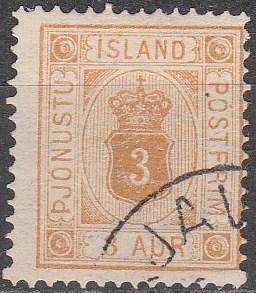 Iceland #O4  F-VF Used CV $82.50