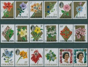 Cook Islands 1967 SG227B-245B Flowers QEII fluorescent MNH