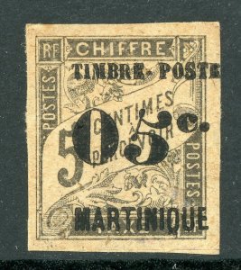 Martinique 1892 French Colony 5¢/5¢ Black Scott #22a Slanting Five Mint E96