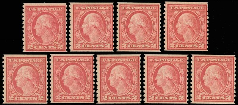 US Scott #492, (9) Coil Singles, Mint-NH, WHOLESALE LOT! SCV $171.00! (SK)