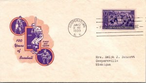 FDC 1939 SC #855 IOOR Cachet - Cooperstown, Ny - Single - F77329