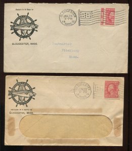 409 Schermack Used on GORTON-PEW FISHERIES GLOUCESTER MASS Cover x 2 MG54