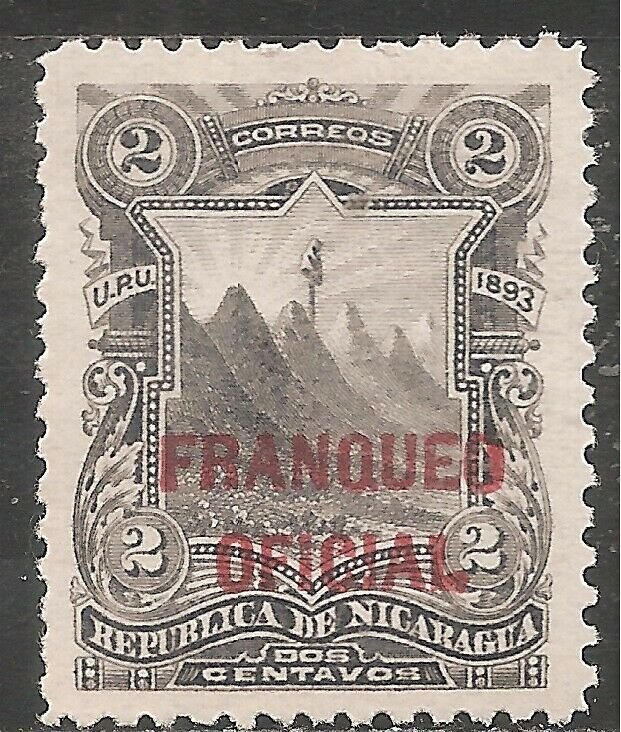 Nicaragua Official Stamp - Scott #O32/A8 5c Slate OG Mint/LH 1893 