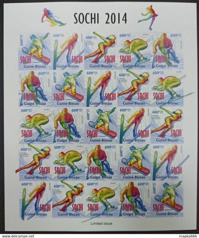 QW42 IMPERF 2013 GUINEA-BISSAU OLYMPIC GAMES SOCHI 2014 #6730-34 ! UNIQUE SH MNH