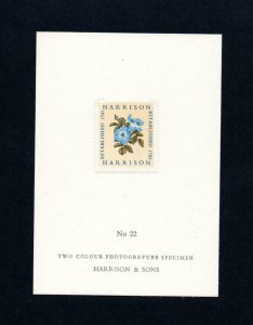 HARRISON & SONS 'TWO COLOUR PHOTOGRAVURE SPECIMEN' ON CARD