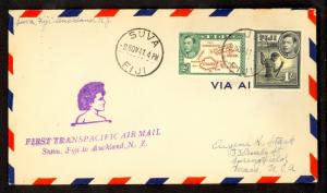 FIJI FFC 1941 First Flight Cover Suva to AUCKLAND NEW ZEALAND