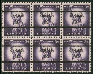 United States #1035- MNH PRECANCELLED BLOCK OF 6 -1954 - NOB061