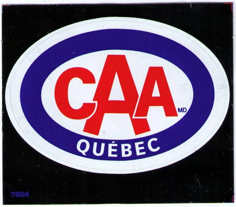 CAA QUEBEC CAR WINDOW LABEL 3¾ x 2½,CINDERELLA