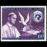 BURKINA FASO 1966 - Scott# C33 Pope Paul VI Set of 1 NH