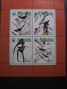 ​RUSSIA-1998 -WWF-WORLD WILD FUND-BEAUTIFUL LOVELY BIRDS -MNH-SHEET VERY FINE