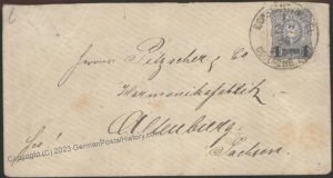 German Turkey Mi3 EF 1884 Cover Constantinople to Allenburg Sachsen 110939