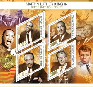 Stamps.Martin Luther King 1+1 sheets perf 2021 year Gabon