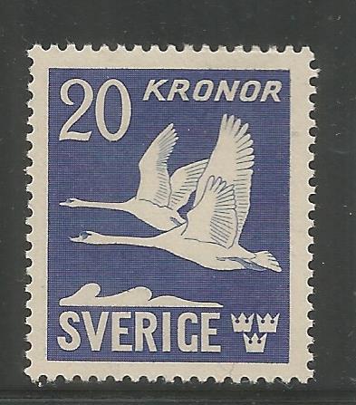 SWEDEN  C8C  MINT HINGED,  FLYING SWANS