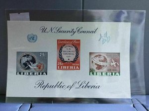 Liberia U.N. Security Council 1961 mint never hinged imperf stamps  sheet R26862