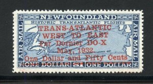 NEWFOUNDLAND SCOTT #C12 DOX FLIGHT  VF/XF  MINT HINGED--SCOTT $ 275.00