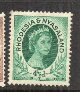 Rhodesia & Nyasaland QEII 1950s Early Issue Fine Mint Hinged 4.5d. NW-137517