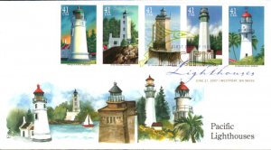 #4146-50 Pacific Lighthouses Edken FDC