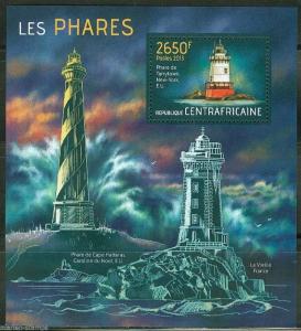 CENTRAL AFRICA  2013 LIGHTHOUSES SOUVENIR SHEET MINT NH