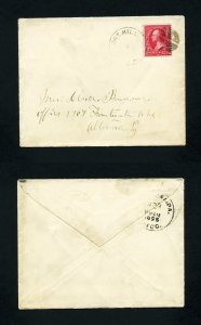# 267 cover from West Ore Hill, PA, Dead Post Office, to Altoona, PA - 4-2-1896