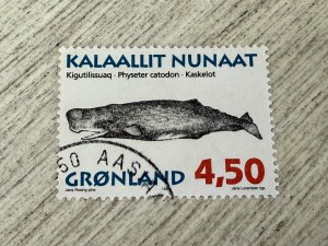 Greenland #306 Used,  Whales, 4.50k  2024 SCV $2.00