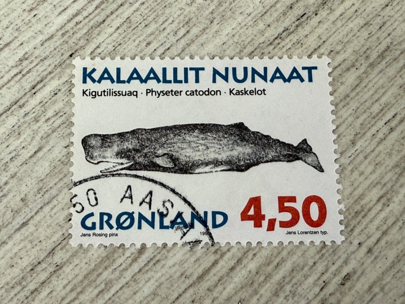 Greenland #306 Used,  Whales, 4.50k  2024 SCV $2.00