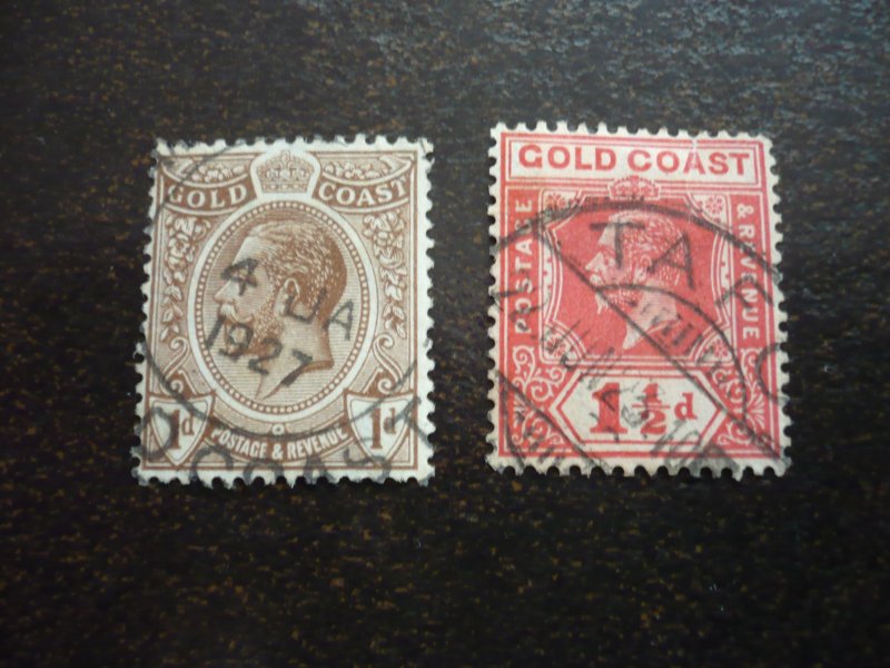 Stamps - Gold Coast - Scott# 84-85 - Used Part Set of 2 Stamps