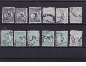 Australia early kangaroo used stamps ref 12607