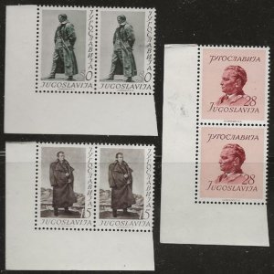 Yugoslavia Collection 355-357 Pairs