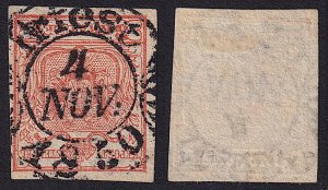 Austria - 1850 - Scott #3 - used - Triest Nov. 1850 pmk Italy