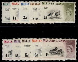 FALKLAND ISLANDS QEII SG193-202, 1960-66 SHORT set, NH MINT. Cat £31.