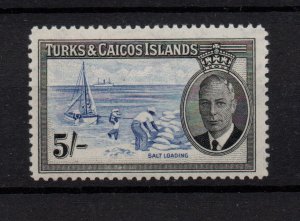 Turks & Caicos KGVI 1950 5/- SG232 Mint LHM WS36915