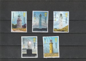 Denmark  Scott#  1823-1827  Used on Piece  (2019 Lighthouses)