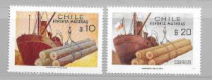 Chile 515-16 Loadng Timber set MNH