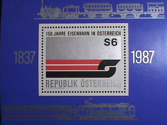 Austria  Stamp:1987 SC#1399, Austrian Railways Sesqi-centenary -mnh-S/S sheet-