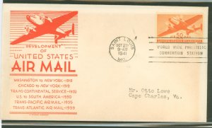 US C31 1941 50c Transport (high value of the series) single on an addressed (typed) first day cover with an Anderson cachet.